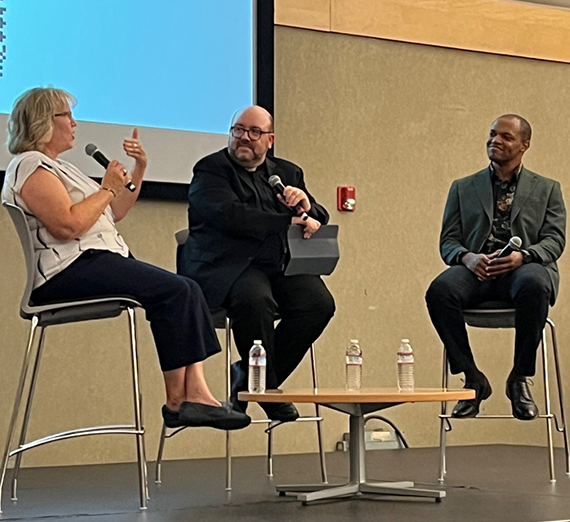 The Board enjoys a sunny day at St. Peter's Square.